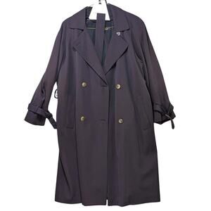 Vtg Brooks Brothers Double Breasted Wool Lined Trench Coat Plum Brown Mens M 40